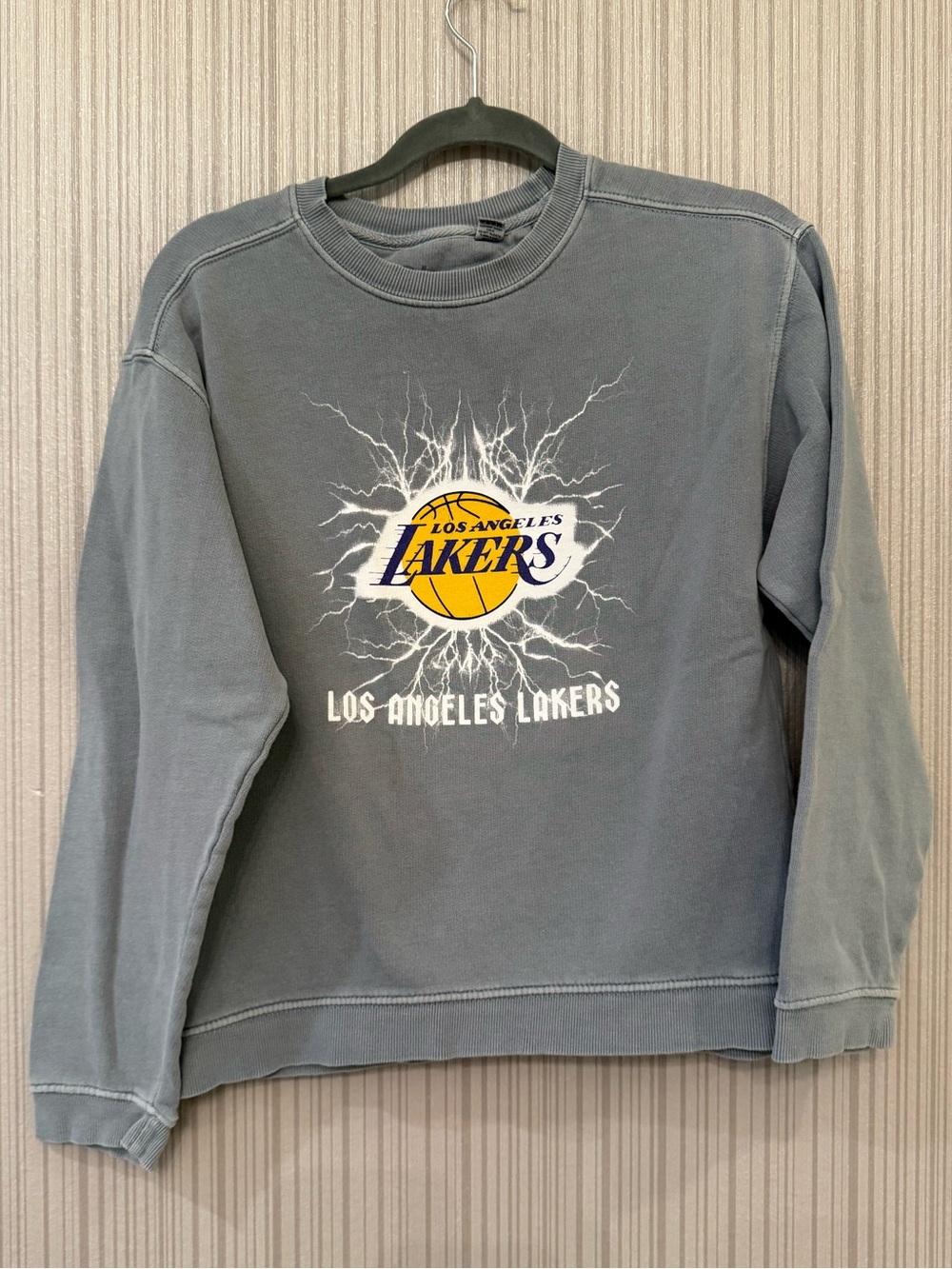 Blue 84 Slate Crewneck Sweatshirt with Yellow Lakers Logo